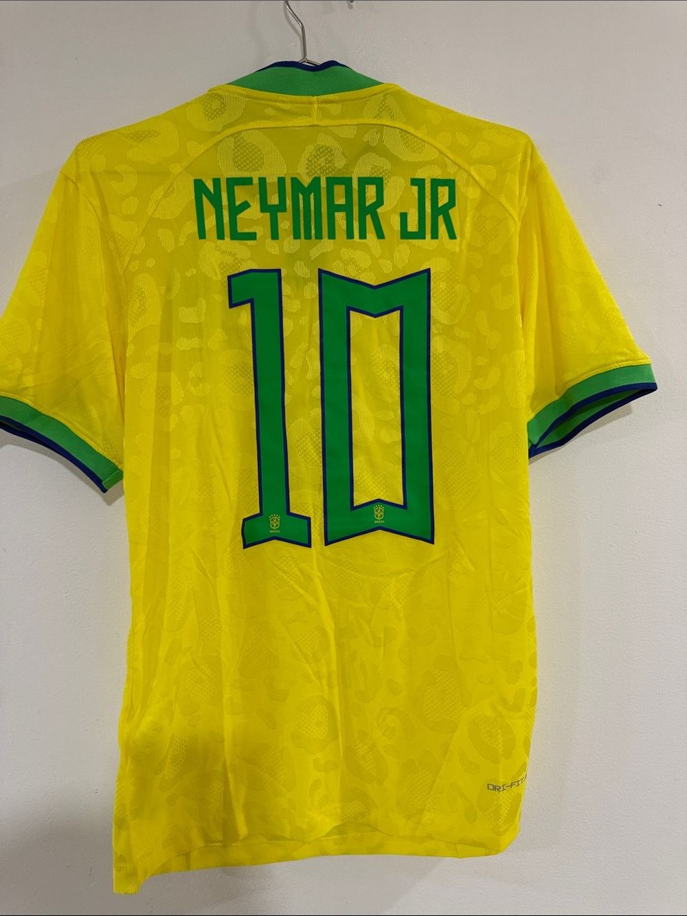 Authentic Nike Yellow Brazil #10 Soccer Jersey with Green & Blue Trim Neymar jr